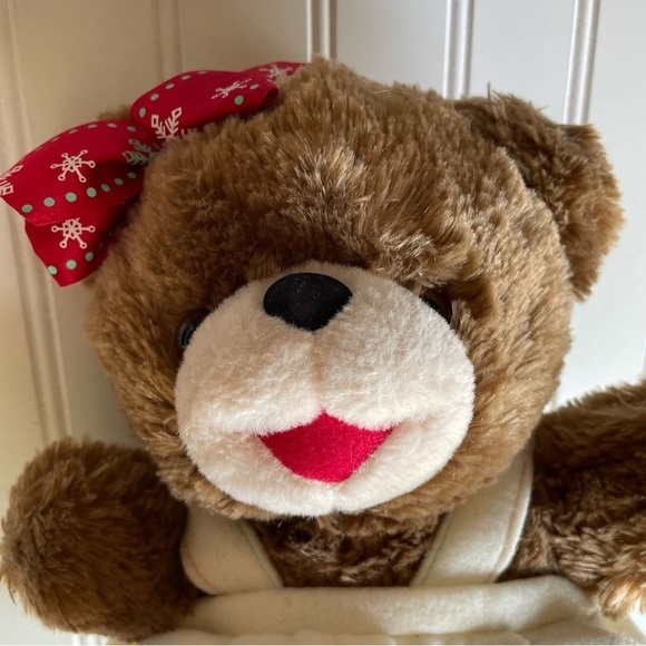 2017 DanDee Christmas Snowflake Teddy Bear Plush Stuffed Animal Toy Cream Dress - Picture 2 of 8